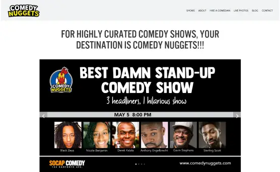 Comedy nuggets website