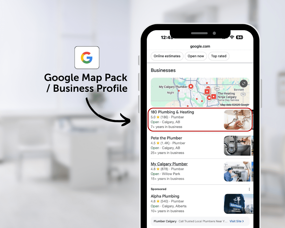 Google Map Pack Results Calgary SEO services