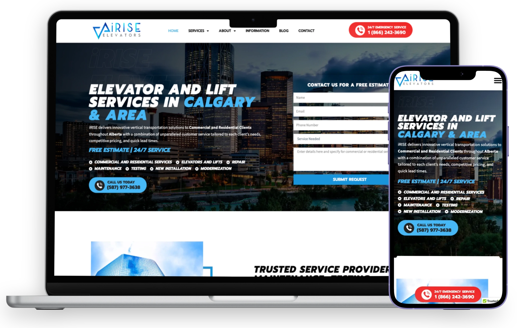 iRise homepage mockup